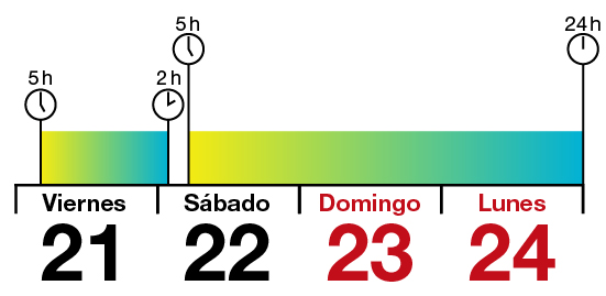 Imagen con los horarios del servicio de metro para la verbena de Sant Joan