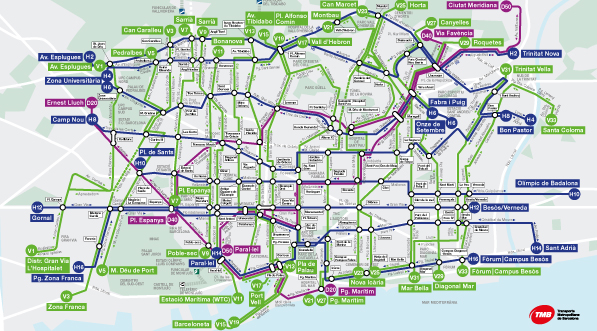 mapa bus barcelona Mapa de la nueva red de bus | Transports Metropolitans de Barcelona