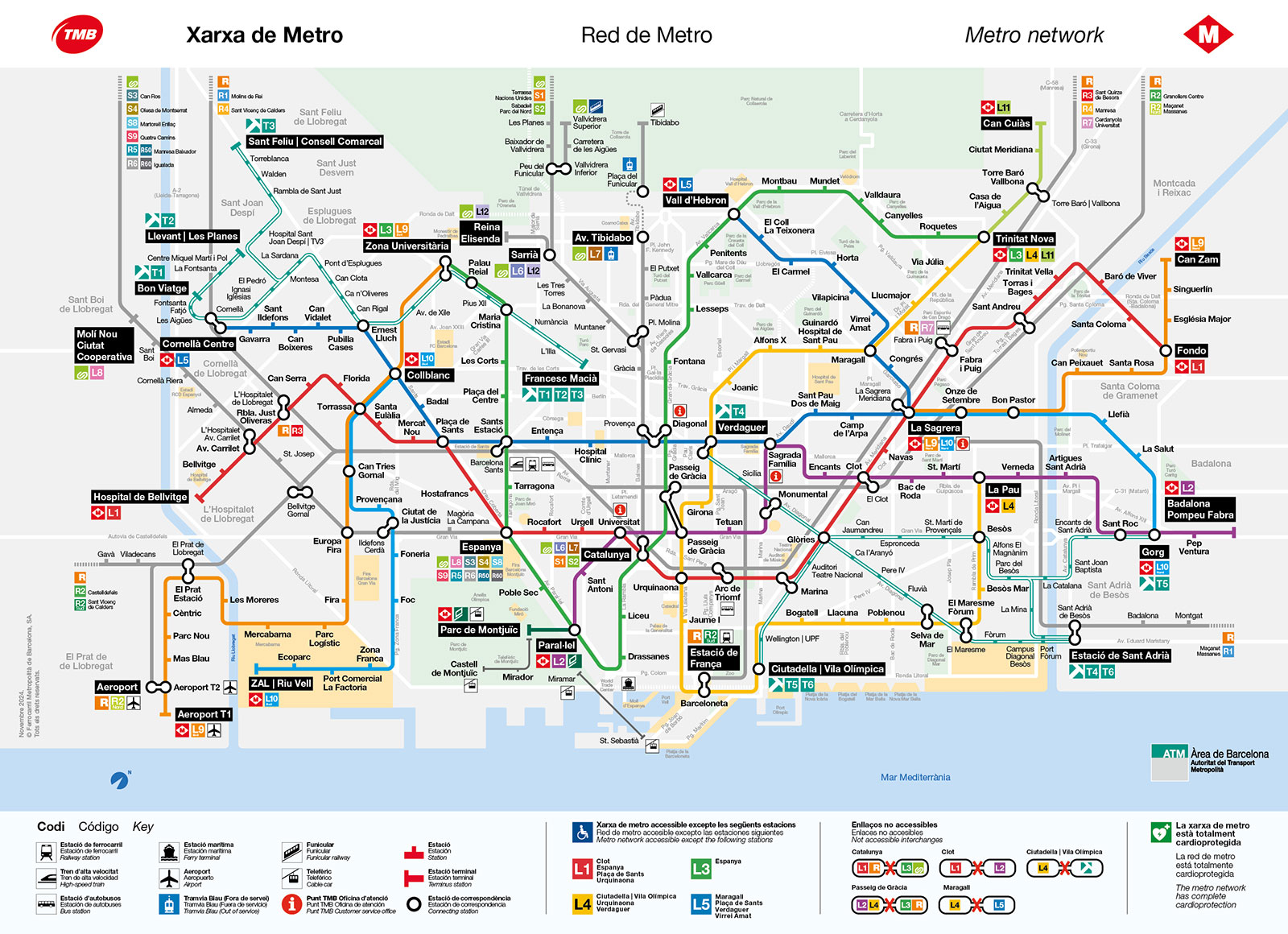 linies metro barcelona mapa Mapa metro Barcelona | Plano 2020 metro | Transports Metropolitans 